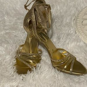 Gold heels open toe